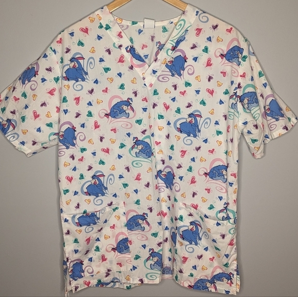 Disney Winnie the Pooh Eeyore scrub top Woman's Large - Picture 1 of 4